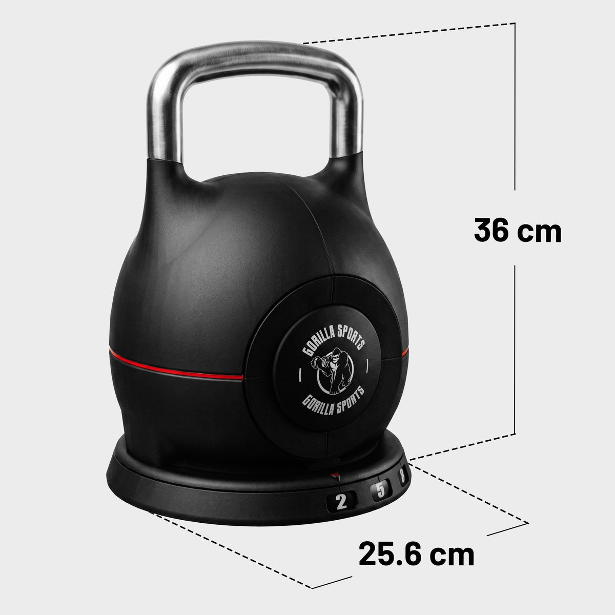 Säädettävä kahvakuula 2–20 kg telineineen, musta
