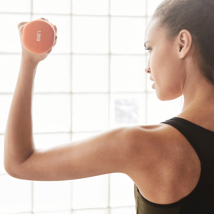 Aerobic / Vinyylikäsipainosetti 10kg Valurautaydin + Säilytyskotelo Musta