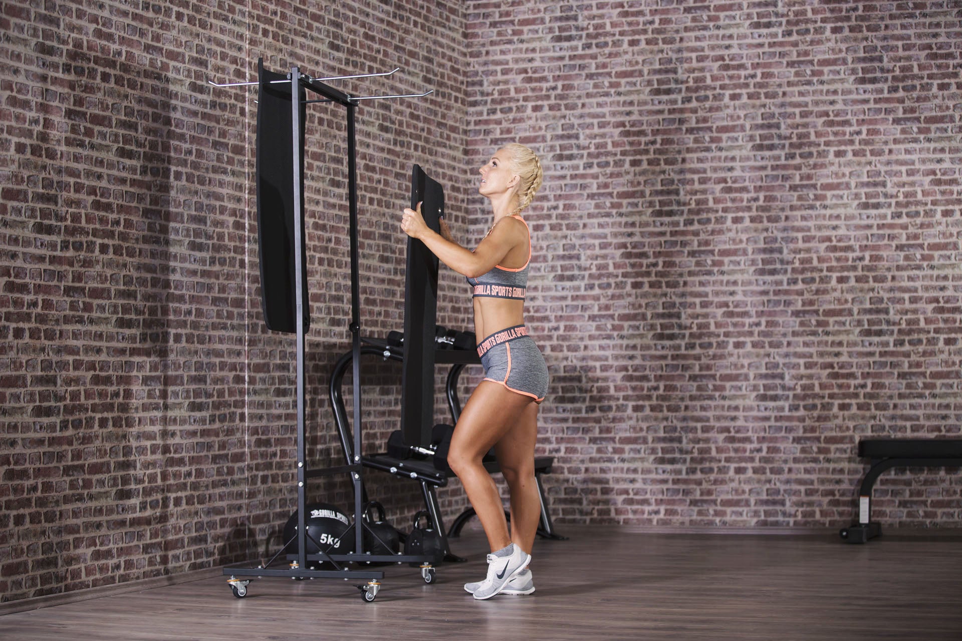 Joogamatto Teline, Siirrettävä, Musta, 73x75x190cm