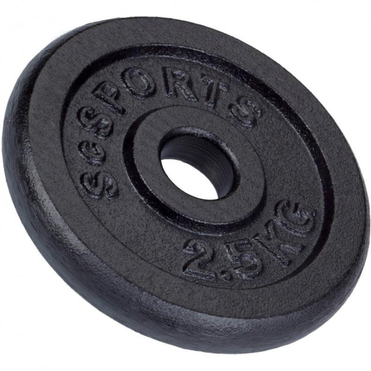 ScSPORTS Levypainot 4x2,5kg, 30mm Rautaiset Levypainot, Musta