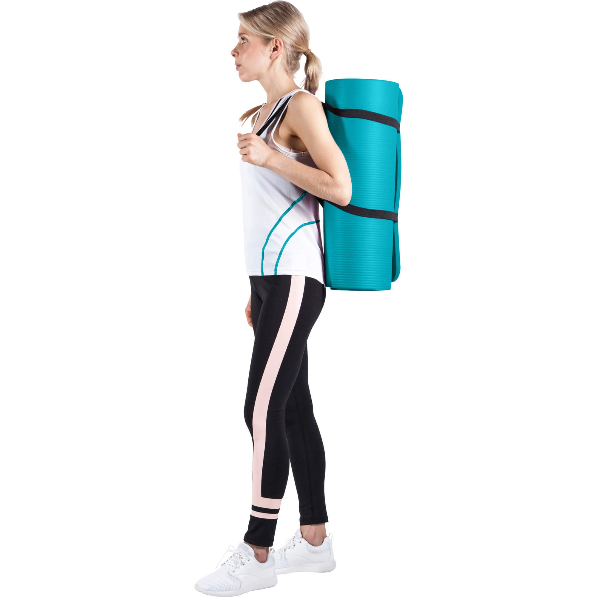 Jumppamatto Kantohihnalla, Sininen, 190x100x1,5cm