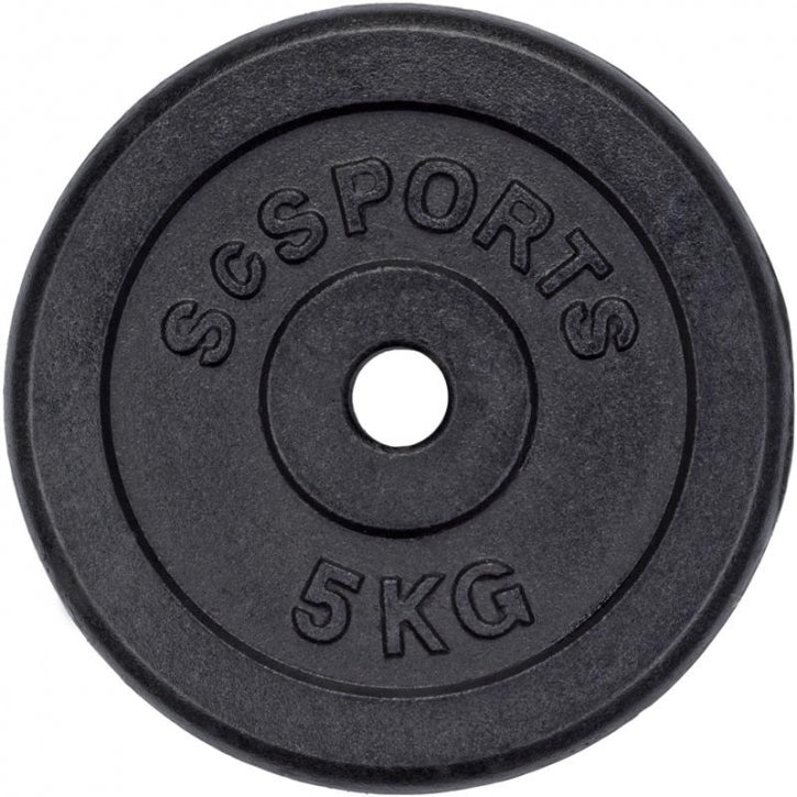 ScSPORTS Levypainot 4x5kg, 30mm Rautaiset Levypainot, Musta