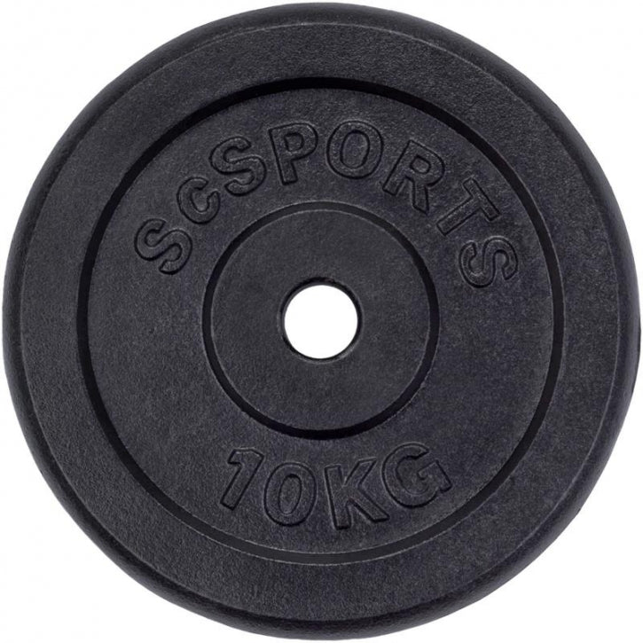 ScSPORTS Levypainot 2x10kg, 30mm Rautaiset Levypainot, Musta