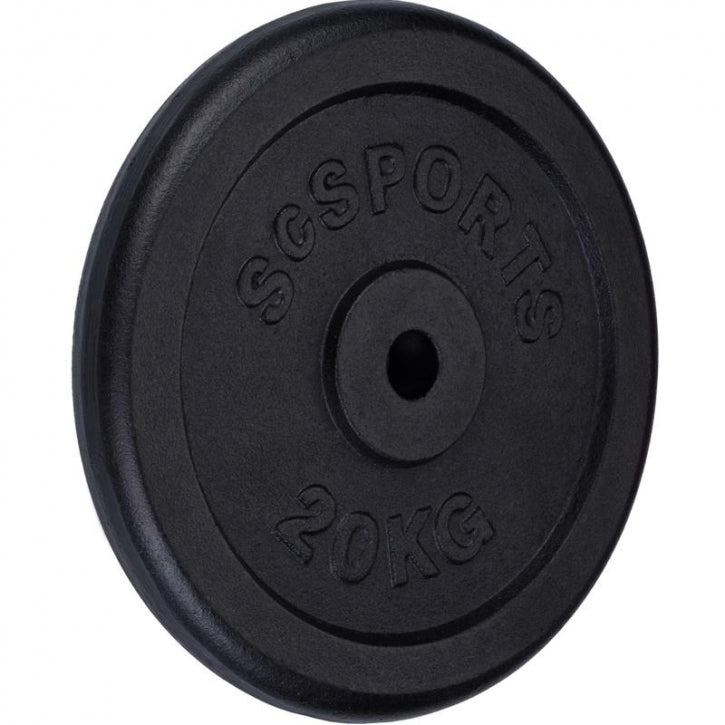 ScSPORTS Levypaino 20kg, 30mm Rautainen Levypaino, Musta