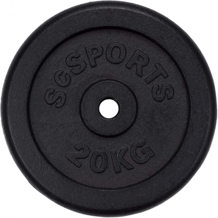 ScSPORTS Levypaino 20kg, 30mm Rautainen Levypaino, Musta