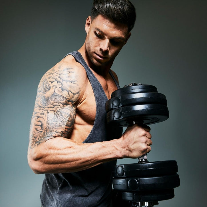 Säädettävät Vinyyliset Käsipainot 20kg Kierrelukoilla 35cm, Ø 30/31mm 2kpl