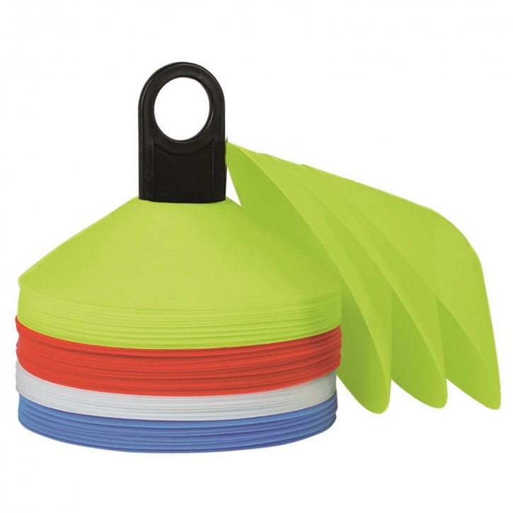 ScSPORTS Merkkikartiot 50kpl, 4 Eri Väriä 20x3cm + Teline