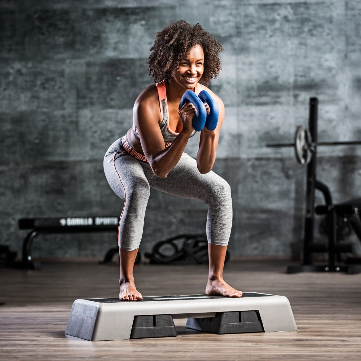 Steppilauta L, Korkeussäädettävä, Harmaa/Musta, 95x38x15cm