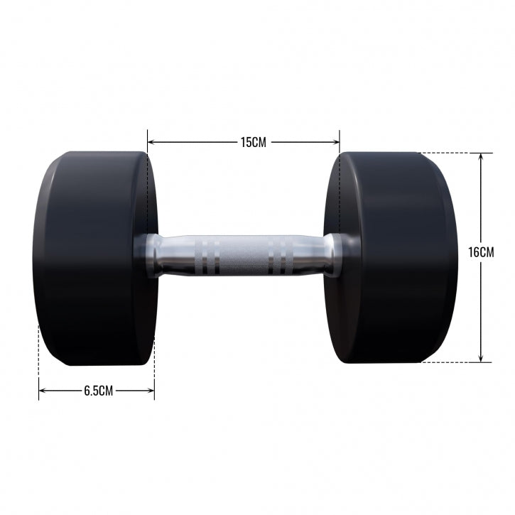OUTLET - Pro kiinteä käsipaino kumipinnoitteella - 22,5 kg
