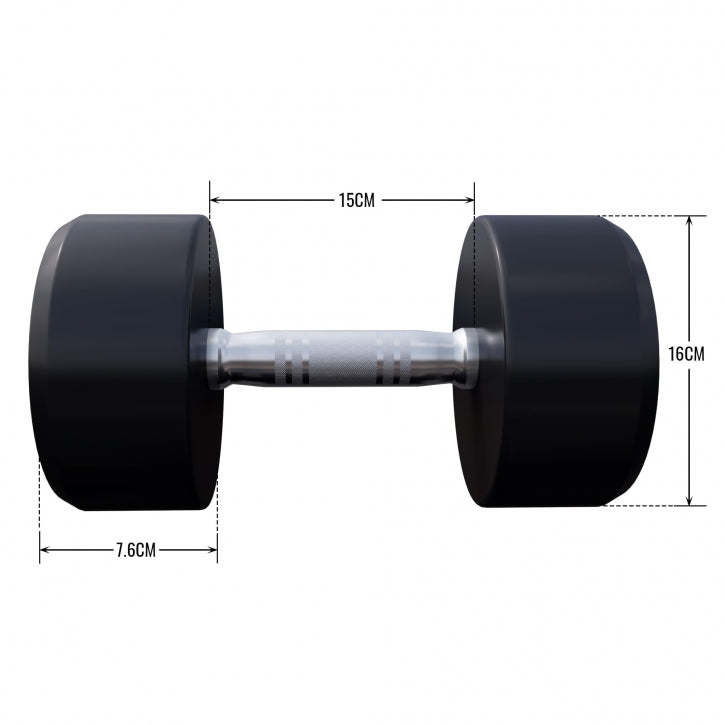 OUTLET - Pro kiinteä käsipaino kumipinnoitteella - 22,5 kg
