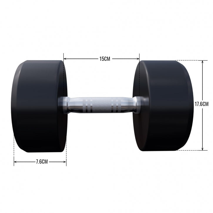 OUTLET - Pro kiinteä käsipaino kumipinnoitteella - 22,5 kg