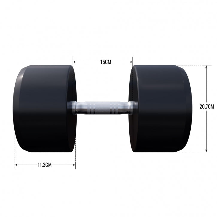 OUTLET - Pro kiinteä käsipaino kumipinnoitteella - 22,5 kg