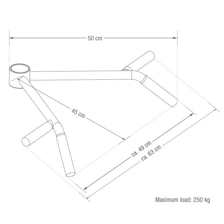 Kahva Kulmasoutuun / Kulmasoutukahva Ø 50/51mm, Max. 250kg Musta