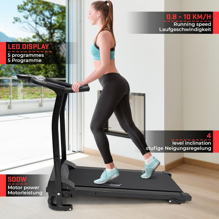 Physionics Juoksumatto Kokoontaitettava LED-Näyttö Max. 100kg