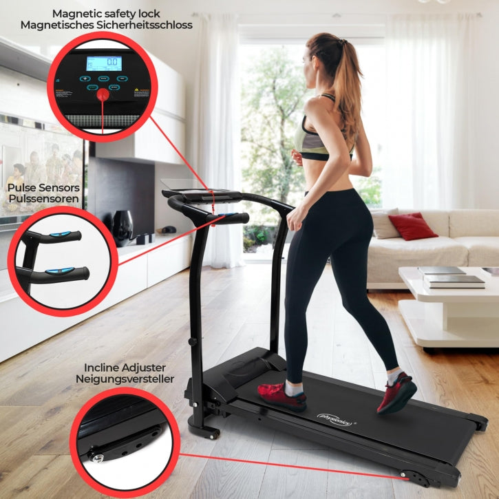 Physionics Juoksumatto Kokoontaitettava LED-Näyttö Max. 100kg