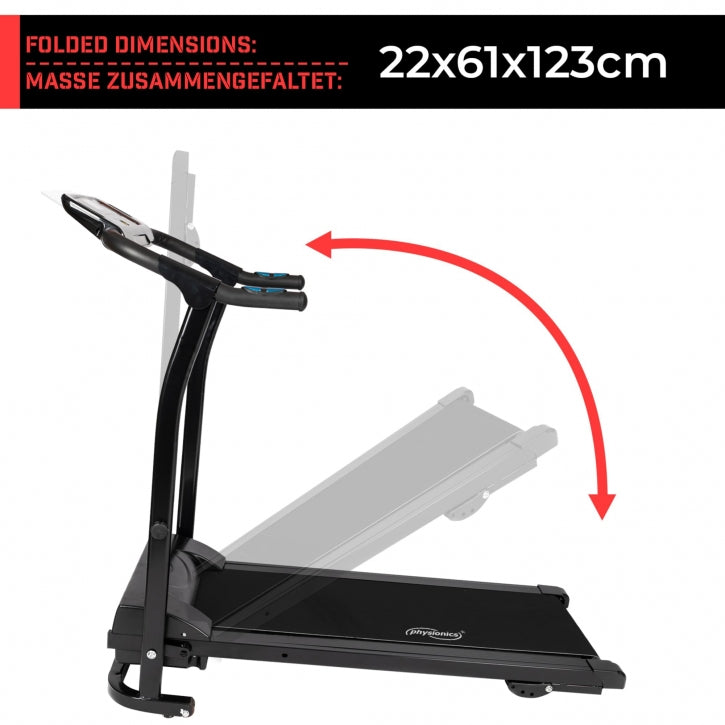 Physionics Juoksumatto Kokoontaitettava LED-Näyttö Max. 100kg