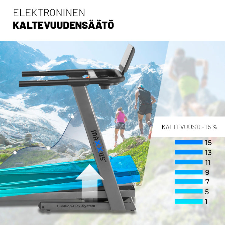 MAXXUS Juoksumatto RunMaxx 5.0 Kokoontaitettava LCD-Näyttö Max. 120kg