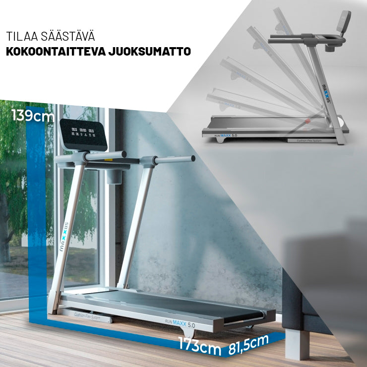 MAXXUS Juoksumatto RunMaxx 5.0 Kokoontaitettava LCD-Näyttö Max. 120kg