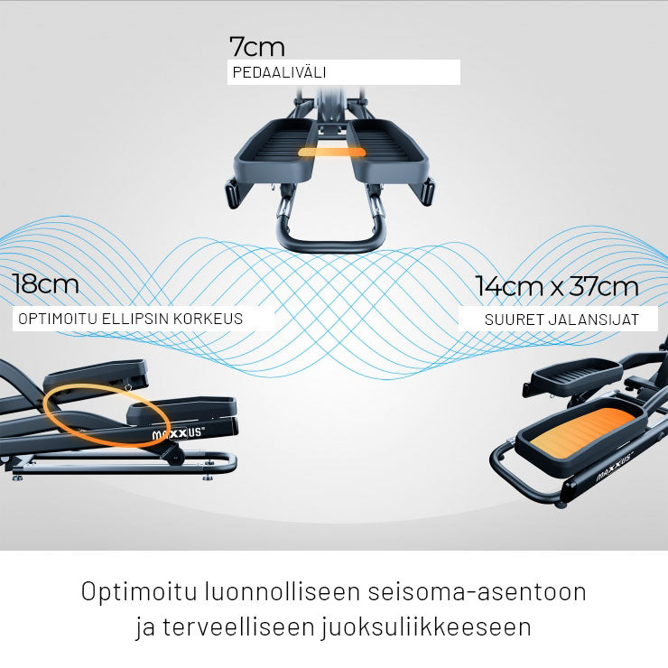 MAXXUS Crosstrainer CX 5.1 Magneettivastuksella 26kg Vauhtipyörällä