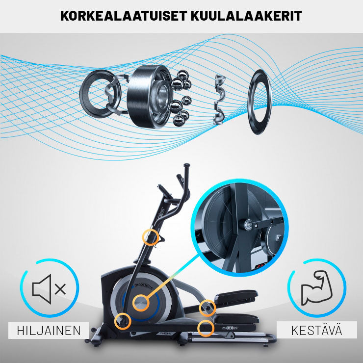 MAXXUS Crosstrainer CX 6.1 Magneettivastuksella 29kg Vauhtipyörällä