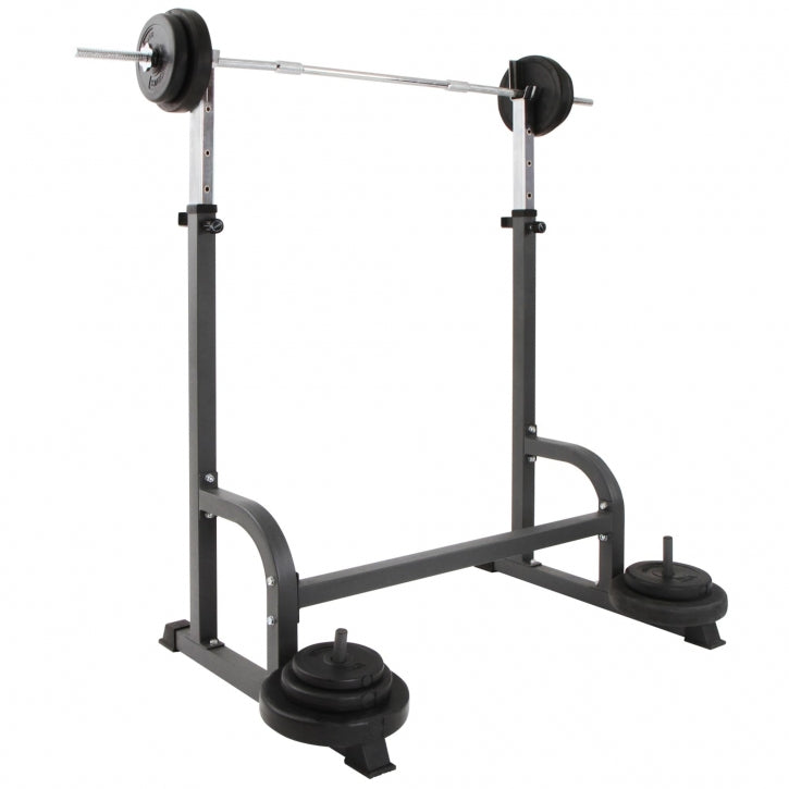 Physionics Kyykkytelineet / Levytankotelineet Säädettävä Korkeus 155x86x110-142cm Musta