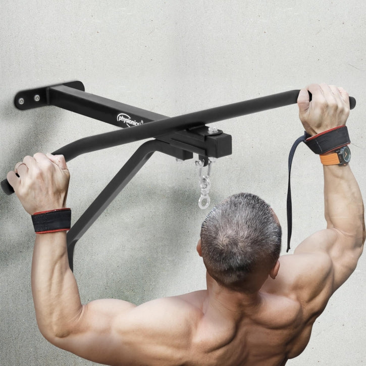 Physionics nyrkkeilysäkin seinäteline leuanvetotangolla