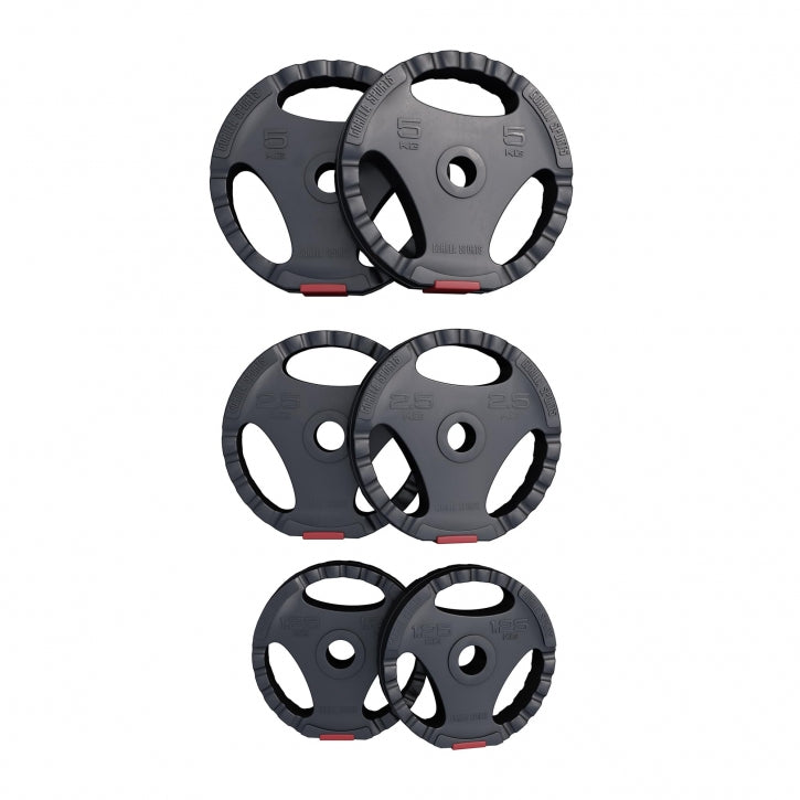 Levytankosarja 25kg / Vinyyli Tri Grip Levypainot + EZ Kulmatanko 120cm, Ø 30/31mm