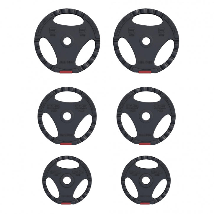 Levytankosarja 25kg / Vinyyli Tri Grip Levypainot + EZ Kulmatanko 120cm, Ø 30/31mm