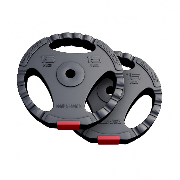 Levypainot 2x15kg, 30mm Vinyylipainot Otekahvoilla, Musta