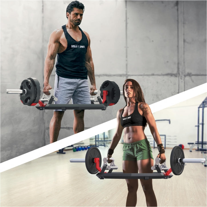 Multi Grip Trap Bar / Maastavetotanko Jousilukoilla 171 x 78 cm, Ø 50mm, 20kg Musta/Punainen