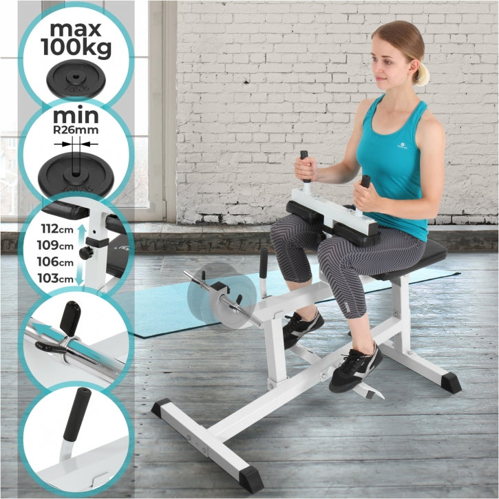 Physionics Pohjelaite Säädettävä Pehmustettu Ø 25mm Levypainoille Valkoinen