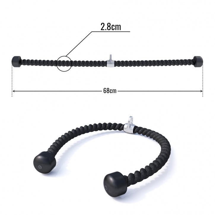 Taljakahvapaketti / Ojentajaköysi 68cm Max. 150kg + Leveä V-Kahva 18,5cm Max. 200kg