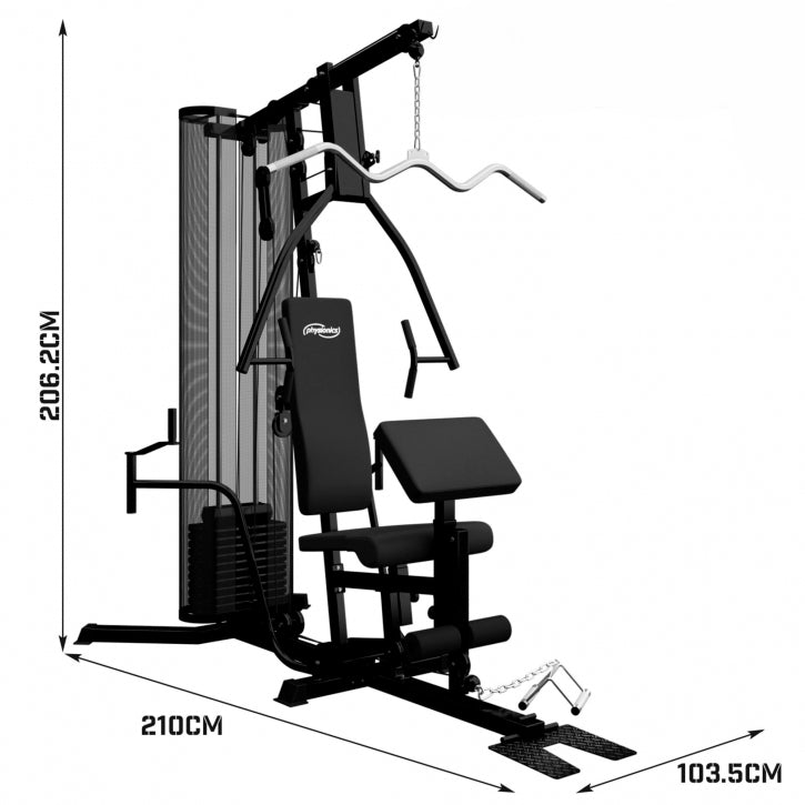 Physionics Kotikuntosali Säädettävällä Penkillä Sekä Ylä- Ja Alataljalla 210x103,5x206,2cm