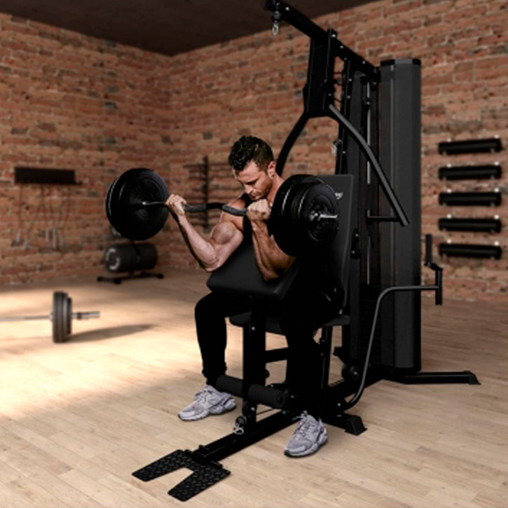 Physionics Kotikuntosali Säädettävällä Penkillä Sekä Ylä- Ja Alataljalla 210x103,5x206,2cm