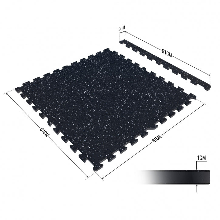 4-Osainen Kuminen Suojamatto / Palamatto Reunapaloilla, 4 Eri Väriä