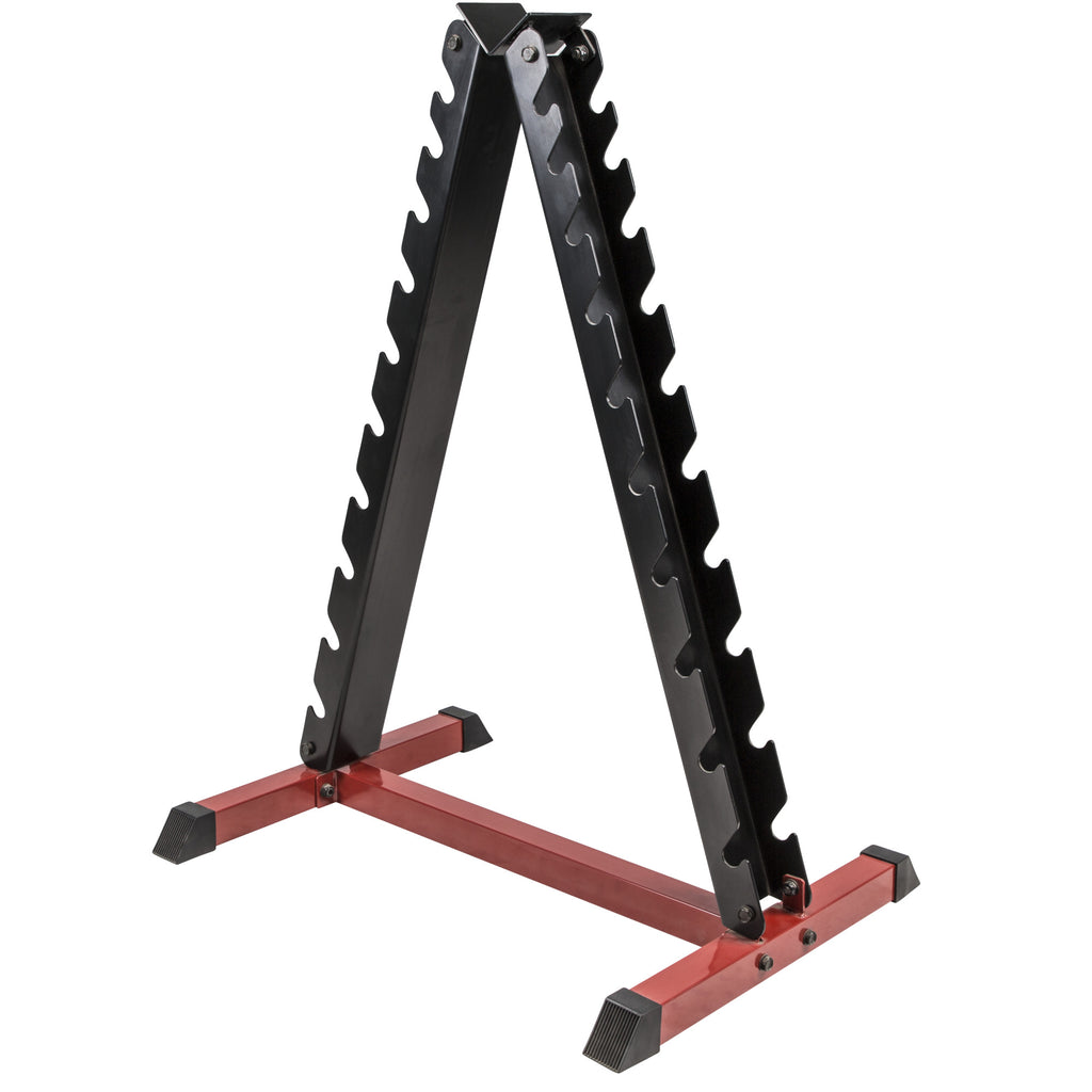 Kolmio Käsipainoteline 20 Käsipainolle 82x62x112cm Max. 150kg Musta/Punainen