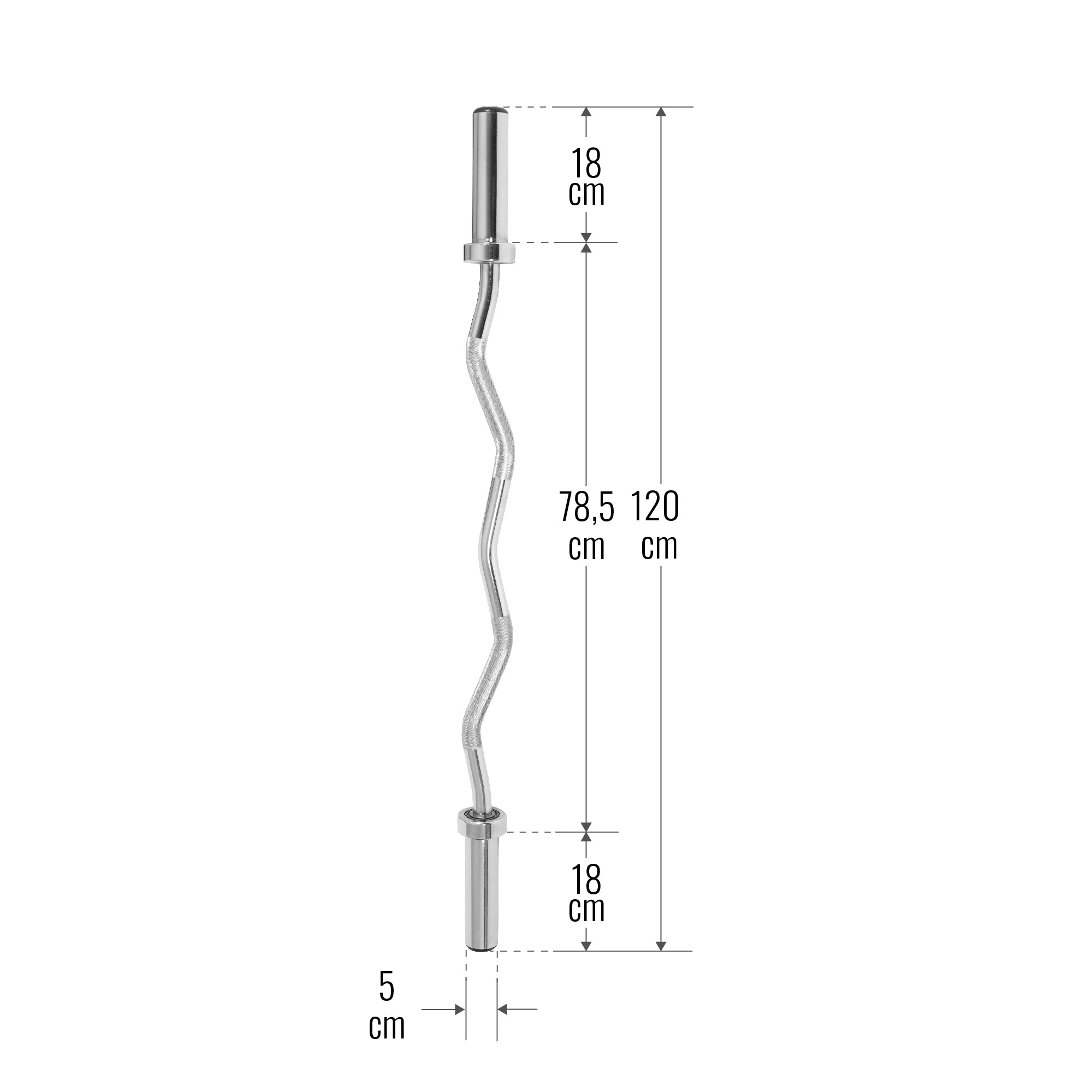 Olympia EZ Mutkatanko 120cm ja Käsipainotangot 51cm + Levypainot Ø 50/51mm