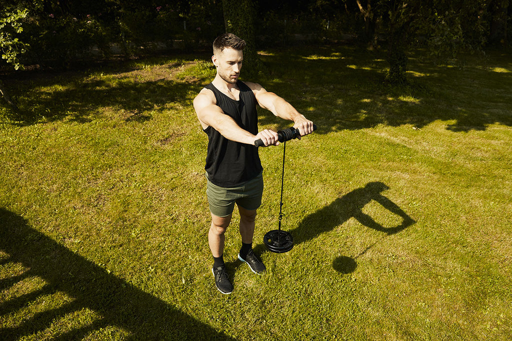 Rannevahvistin Wrist Trainer levypainovastuksella, max. 18 kg, 105 cm