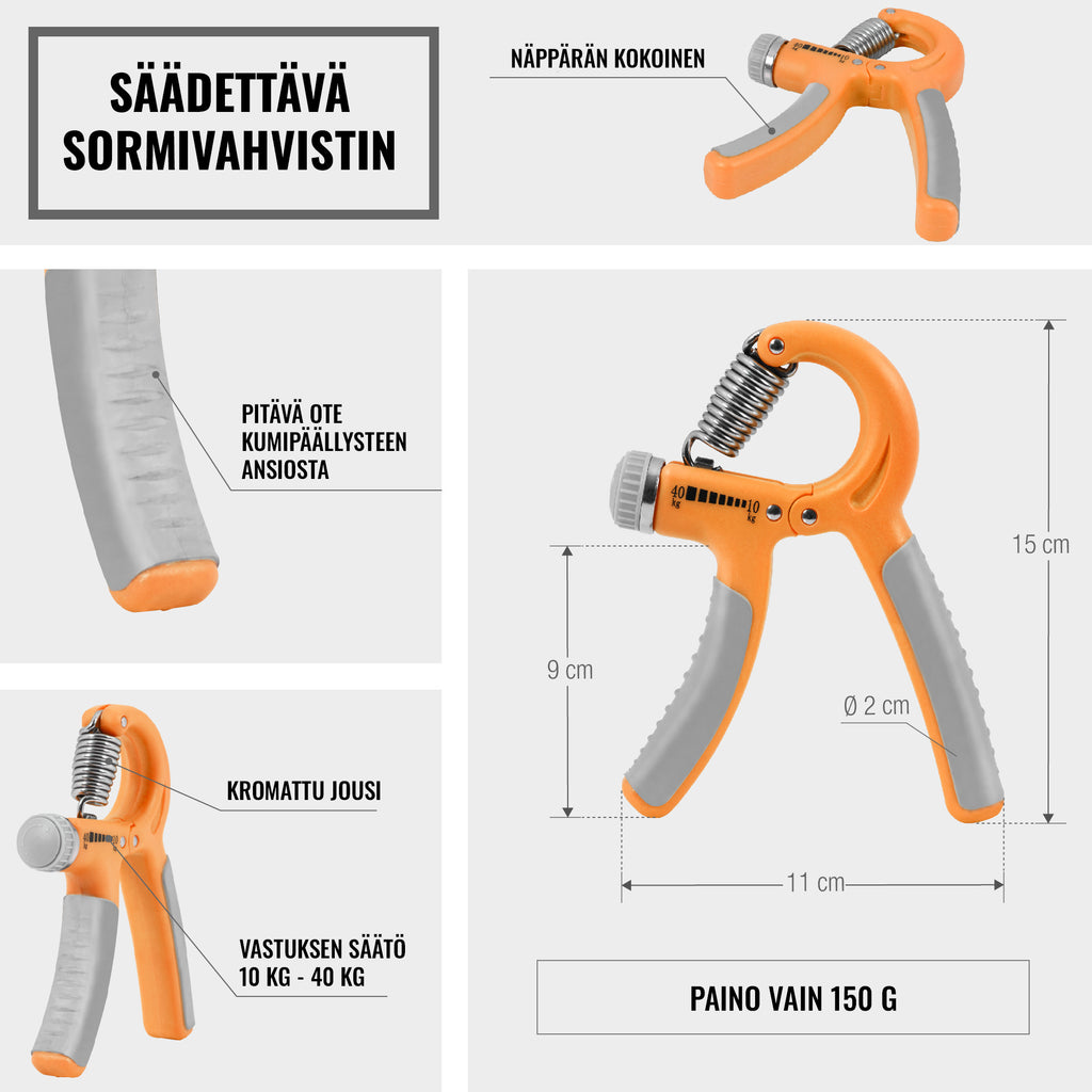 ProGrip9 Säädettävä Käsipuristin, 10 kg - 40 kg, 22 lbs - 88 lbs