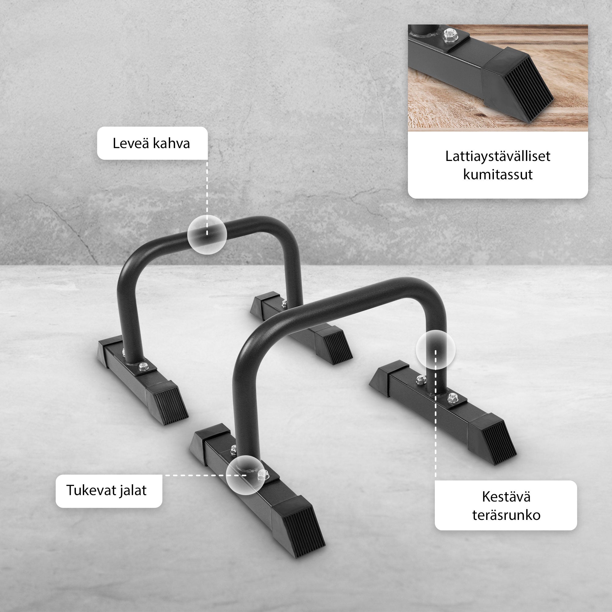 Parallettes Mininojapuut, 30 x 39 cm, 3 eri väriä, Max. 100 kg / puoli