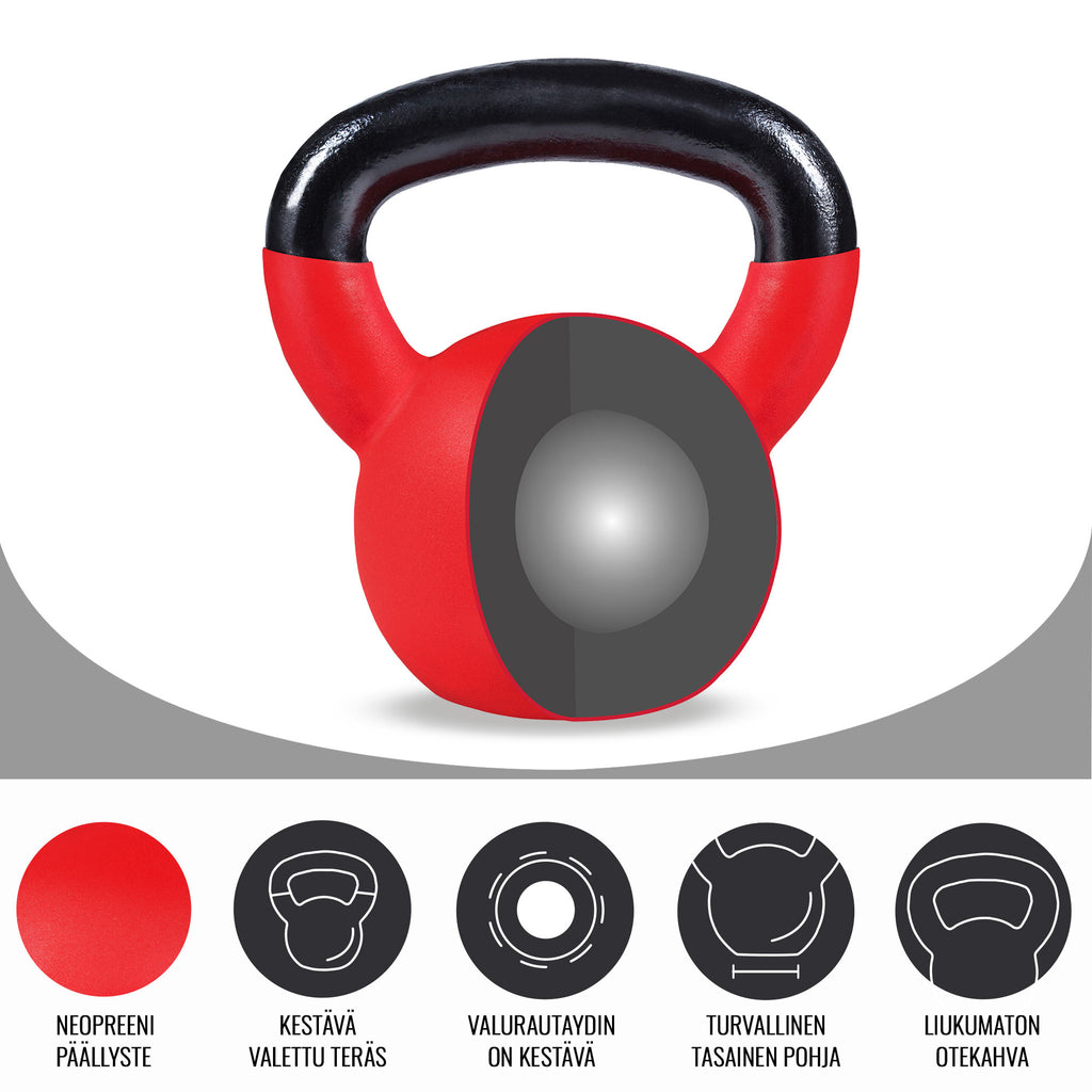 Pro kahvakuulat 2 kg - 32 kg, Rauta / Neopreeni