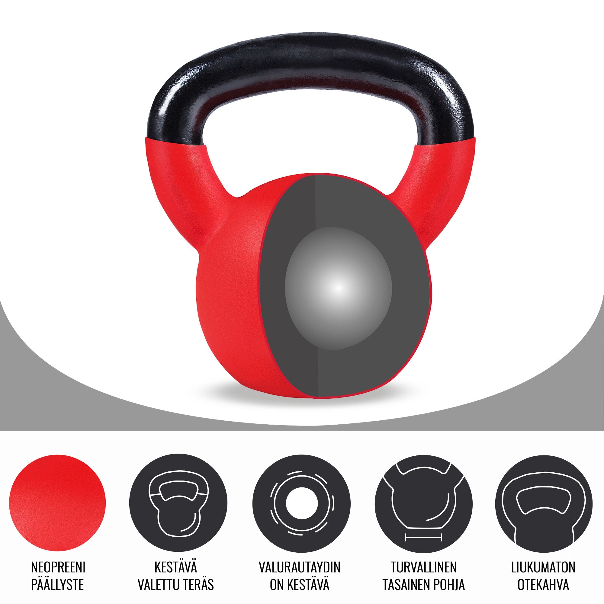 Pro kahvakuulat 2 kg - 32 kg, Rauta / Neopreeni