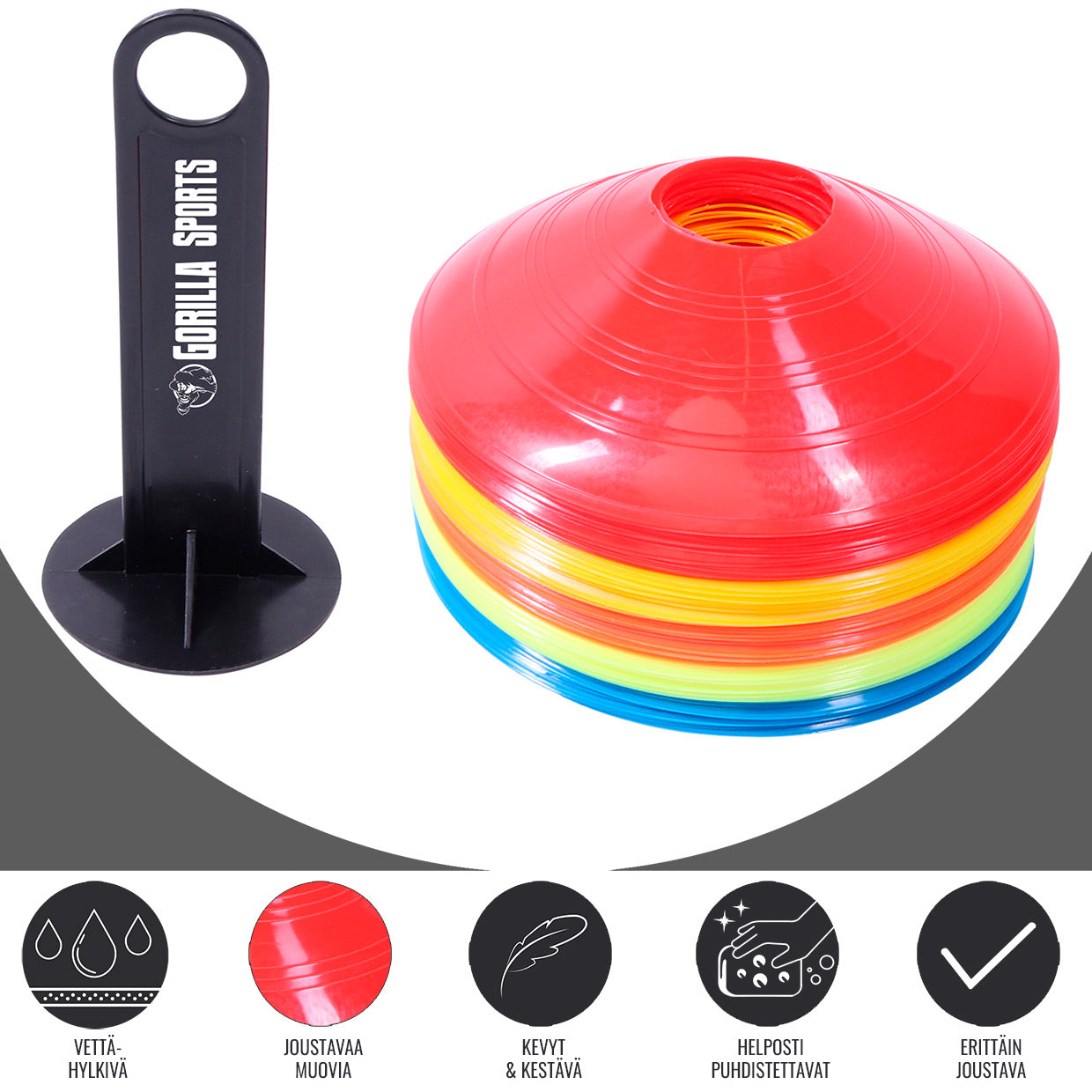 Merkkikartiosarja 50kpl Telineellä, 5 Eri Väriä 19,5x4,5cm