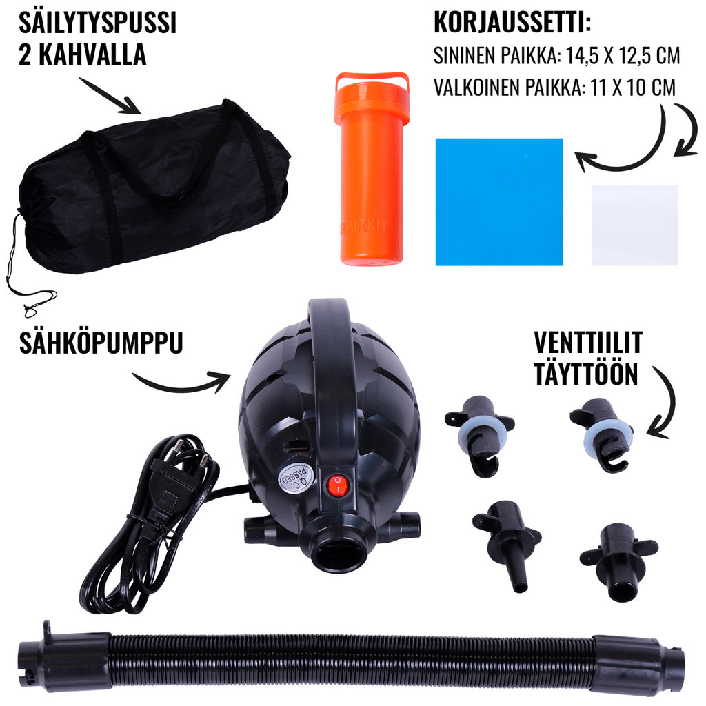 AirTrack Ilmavolttirata 500x100x10cm 2-Kerroksinen PVC Sininen/Valkoinen