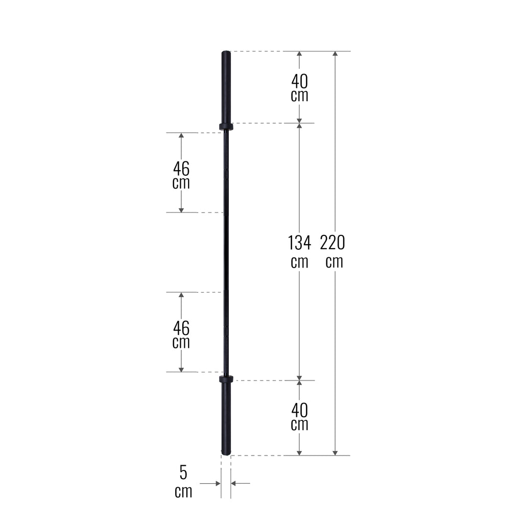 Olympia Levytanko 220cm, Ø 50mm, 20kg Musta