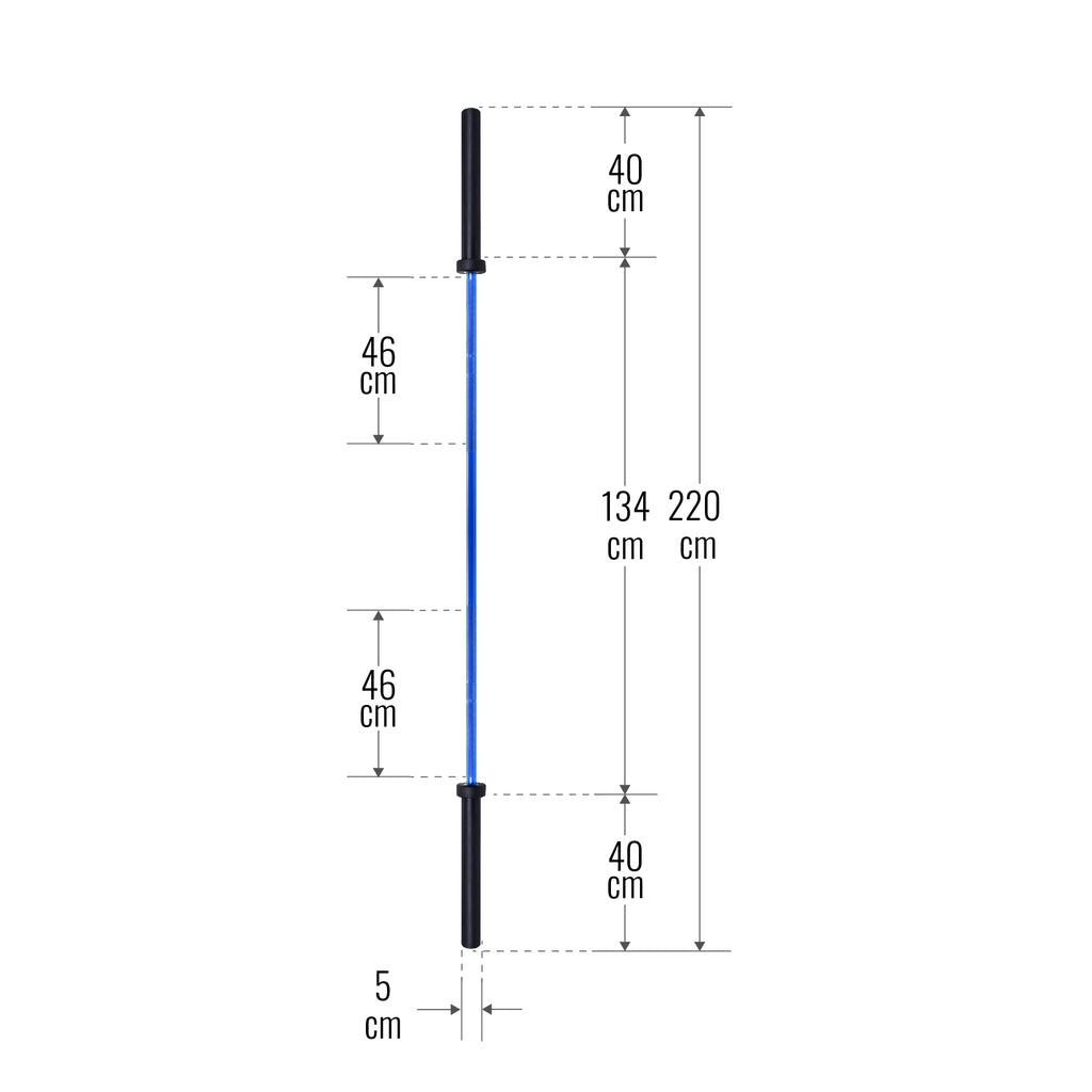 Olympia Levytanko 220cm, Ø 50mm, 20kg Sininen/Musta