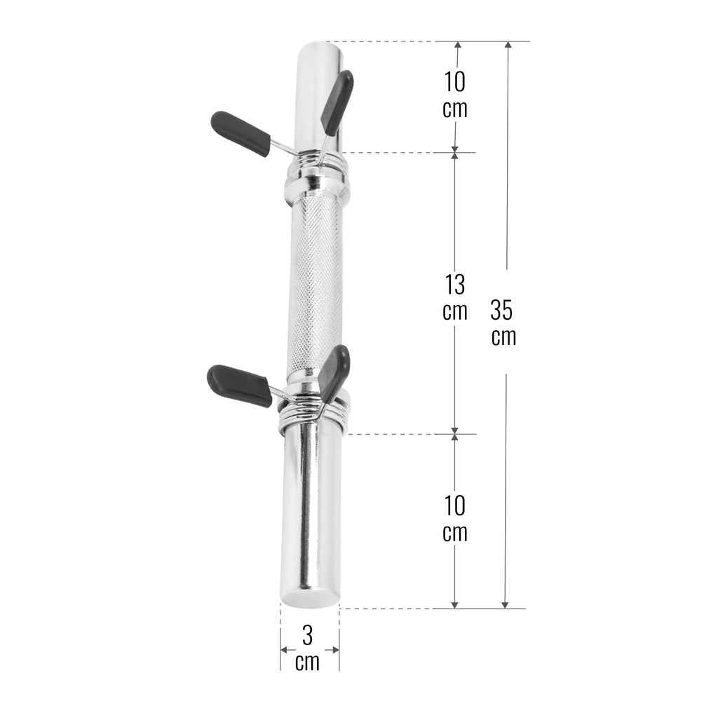 Käsipainotangot Jousilukoilla Ø 30mm Levypainoille 35cm, 2kg, 2kpl Kromi