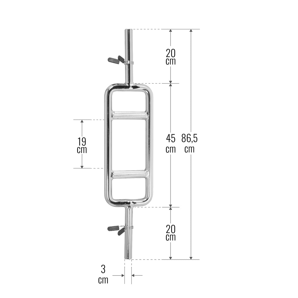 Ojentajatanko / Swiss Bar Jousilukoilla 86.5x18cm, Ø 30mm, 10kg Kromi