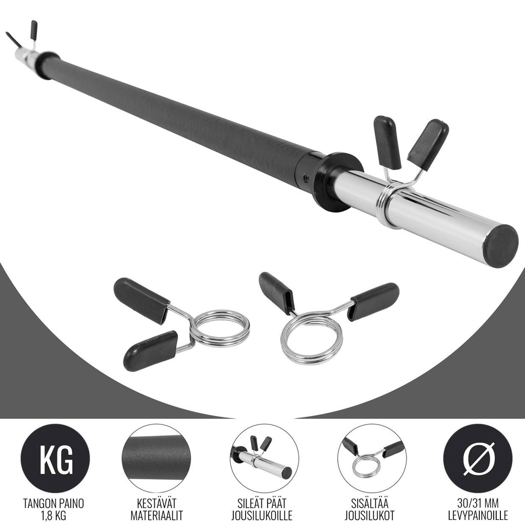 Aerobic Levytanko Jousilukoilla 130cm, Ø 30mm, 2kg Musta/Kromi
