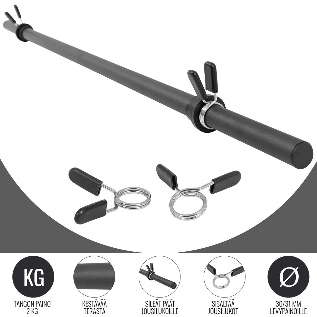Pump Tanko Jousilukoilla 130cm, Ø 30mm, 2kg Musta